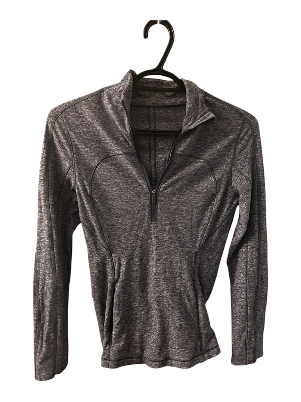 lululemon athletica Women's Heathered Charcoal Gray Half-Zip Top
